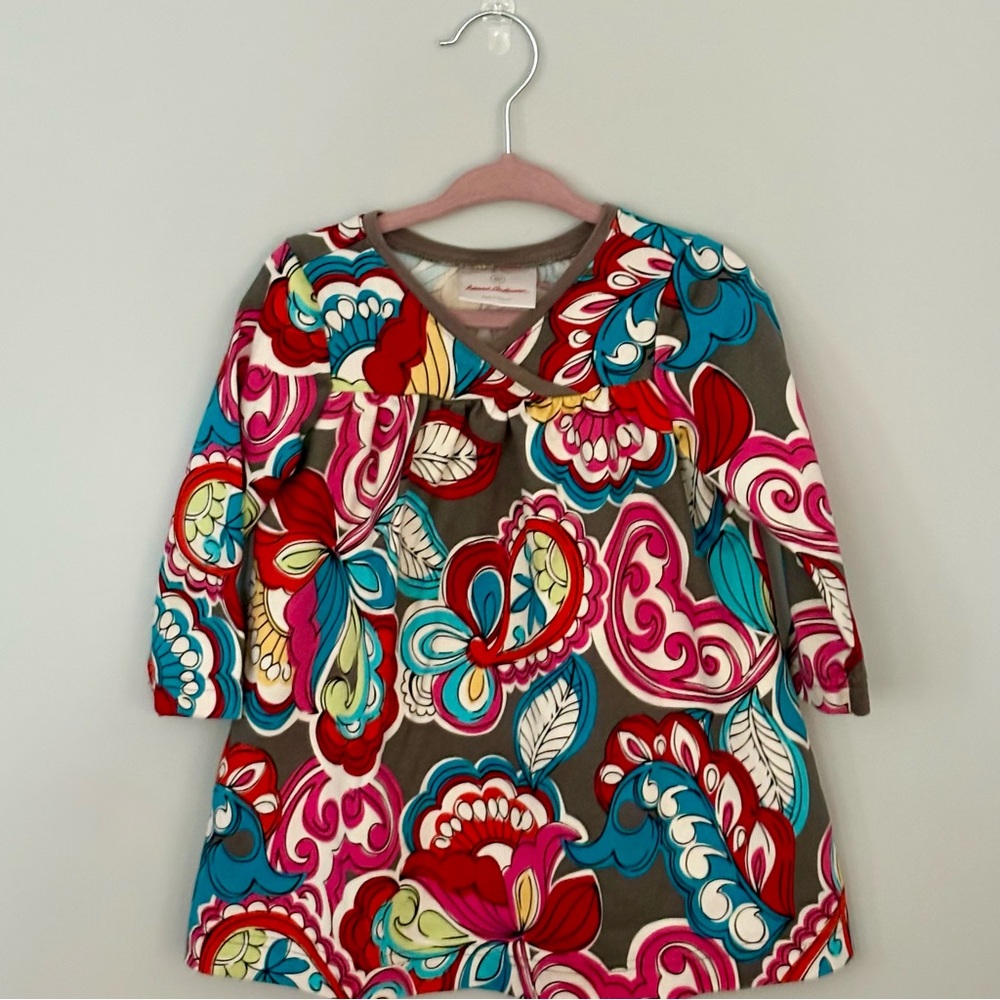 Hanna Andersson Colorful Floral Heart Dress Size 80 (12-18M)